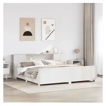 vidaXL Massivholzbett ohne Matratze Weiß 180x200 cm Kiefernholz