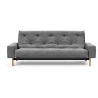 Schlafsofa INNOVATION LIVING TM "MIMER hochwertige Schlaffunktion, aktuelles Design und extra Komfort" Sofas Gr. T: 100cm, Webstoff grob TWIST, grau (holzkohle 563 twist) Taschenfederkernmatratze, Breite Liegefläche 140 cm