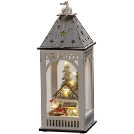 Konstsmide Holzlaterne LED 8 Dioden 6h Timer 6,5 cm Weiß