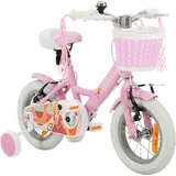 ACTIONBIKES MOTORS Actionbikes Kinderfahrrad Princess 12 Zoll rosa, V-Brake-Bremsen, Prinzessinnen-Design, Stützräder