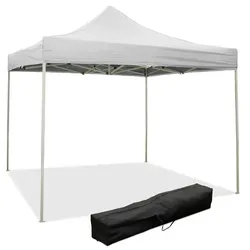 Faltpavillon 2X2 Weiß mit wasserdichtem PVC überzogen