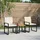vidaXL Gartenmöbel Set 3-tlg. Schwarz/Cremeweiß