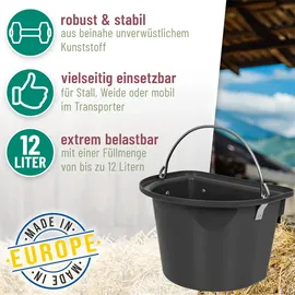 Kerbl Transportkrippe, Futtertrog zum Einhängen, Turnier-Futterkrippe mit Tragegriff, schwarz