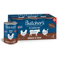 Butcher's Original Getreidefrei für Hunde 24 x 400 g & Huhn) Hundefutter nass