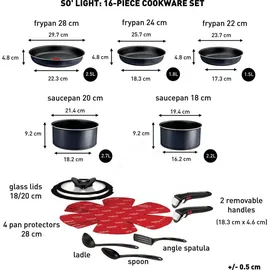 Tefal Ingenio So'Light L7239642 Geschirrset 16-tlg.