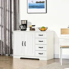 Homcom Beistellschrank 105 x 76 x 40 cm Weiß