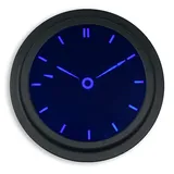 FISHTEC Digitale Wanduhr, beleuchtet, LED, leise, ohne Tic Tac – Stunden und Minuten – modernes Design mit Klingelton Big Ben ausschaltbar – Ø 35,5 cm – LED blau & schwarz