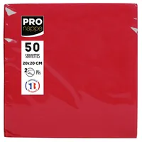 ProNappe 16x Pack 50 Cocktail-Servietten 2-lagig 20x20cm Rot
