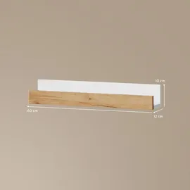 livinity® Wandregal 60 x 10 cm Weiß/Goldkraft Eiche