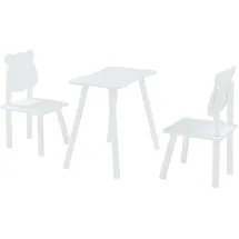 [en.casa] Kindersitzgruppe Panjang mit Teddybär-Design Weiß