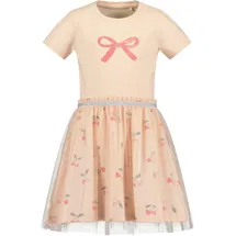 blue seven "Blue Seven Mädchen Tüllkleid mit Schleife", Mädchen, Gr. 128, beige (4082, rosa), 95% Baumwolle, 5% Elasthan, normal, Rundhals, Kleider Jerseykleid