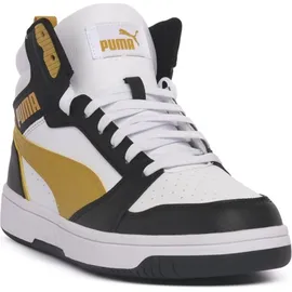 Puma Unisex Rebound V6 Sneaker, White-Archive Gold Black, 42 EU