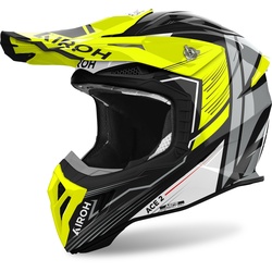 Airoh Aviator Ace 2 Engine Motocross Helm, schwarz-grau-gelb, Größe M für Männer