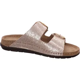 ROHDE Damen Pantolette Leder Schnalle Muster schimmernd Rodigo-D 5857, Größe:37 EU,
