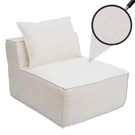 MCW Lounge-Sessel Stoff/Textil 75 x 63 x 97 cm Creme mit Kissen