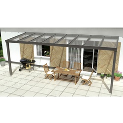 GARDENDREAMS Terrassenüberdachung »Expert«, BxT: 600 x 300 cm, grau / RAL9007, Glasdach