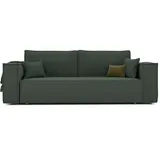 GREKPOL Schlafsofa mit Bettkasten 240x105 - Cord Grün - Sofa mit schlaffunktion - Couch mit Schlaffunktion - Sofa 3 Sitzer - Wohnzimmer Couch - Schlafcouch