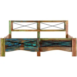 vidaXL Massivholzbett 160 x 200 cm Mehrfarbig