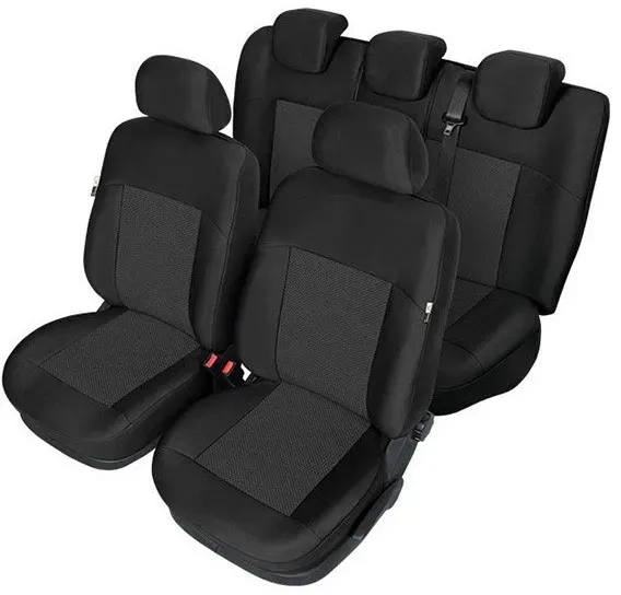 Komplettes Kegel‐Sitzbezug‐Set für Vorder‐ und Rücksitze des Kia Sportage IV (2015–2020), schwarz, Textil