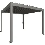 Biohort Pergola 255 cm x 367,5 cm x 367,5 cm Quarzgrau-Metallic