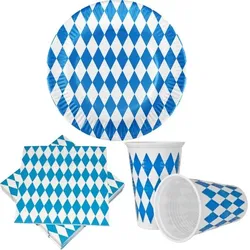 Einweggeschirr Set Oktoberfest Teller Becher Servietten 60 tlg.