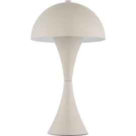 OTTO home Tischleuchte "Sivvia Pilzlampe", beige (sandfarben), 1, Ø 20cm H: 36,1cm, 1 Stk., Leuchten, Wippschalter am Kabel, Schirm in Pilzform, Pilzschirm, Metall, E27, Tischleuchte