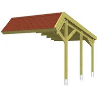 SKANHOLZ Erweiterung Holzcarport Harz 303 x 560 cm grün