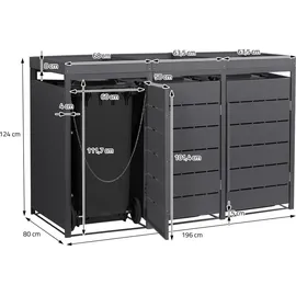 ML-Design Mülltonnenbox 196 x 80 x 124 cm anthrazit