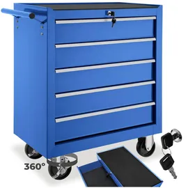 Tectake Werkzeugwagen Metall 33x79x69 cm blau unbestückt