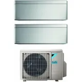 Daikin - Bluevolution Dual Split Inverter Klimagerät Serie stylish total silver 5+12 mit 2MXM40A R-32 Wi-Fi Integrated 5000+12000 Farbe Grau