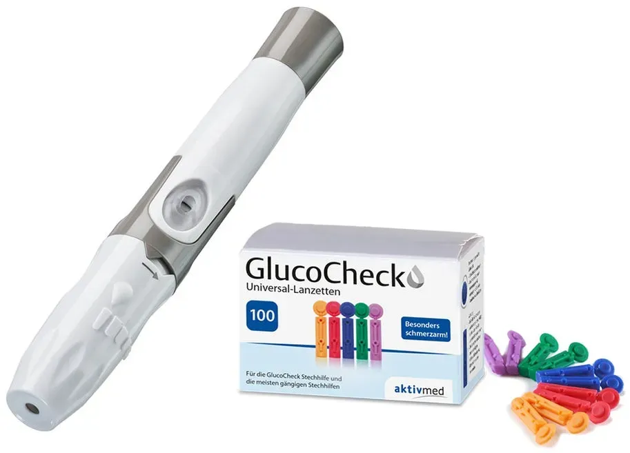 GlucoCheck Stechhilfe + 100 Universal-Lanzetten 1 St