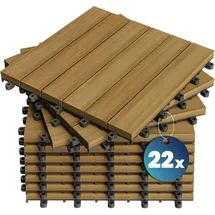 CASARIA Holzfliese Eukalyptus braun 30 x 30 cm 22 St.