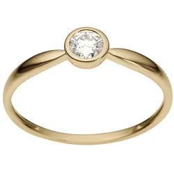 Goldring »Schmuck Geschenk Gold 333 Vorsteckring, Verlobungsring«, mit Zirkonia (synth.), 22000602-19 gelbgoldfarben-kristallweiß + kristallweiß