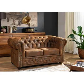 Massivmoebel24 Sofa 148x86x72 braun Chesterfield,