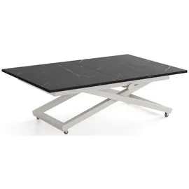 WFL GROUP Axen Schwarz Marmor 120-160 x 80 x 38-75 cm