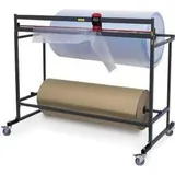TransPak Schneidständer Stahl 125 cm grau mit Fahrrollen