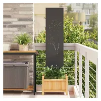 vidaXL Sichtschutz-Leinwand 32 x 140 cm Schwarz Stahl