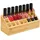 Relaxdays Lippenstifthalter Bambus, 24 Fächer, natürliche Optik, Halter für Lipgloss & Pinsel, HBT 10x23x9 cm, natur
