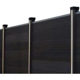 Home Deluxe Nutleiste mit Solar LED Beleuchtung 3er Set Gummi  IP65 schwarz