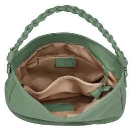 Samantha look Henkeltasche SAMANTHA LOOK, Damen, Gr. B/H/T: 34cm x 31cm x 10cm onesize, grün (mint), Leder, leicht glänzend, unifarben, Taschen, echt Leder, Made in Italy