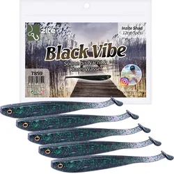 Gummifisch Zanderangeln 5 Stück Gummiköder Inzite Shad 12cm Black Vibe EINHEITSGRÖSSE