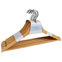 BURI Kleiderbügel Holz-Kleiderbügel mit Steg 8er-Set Rockbügel Hosenbügel Garderobenbüge