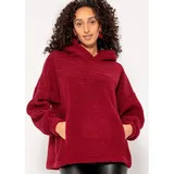 SASSYCLASSY Oversized Pullover mit Kapuze Rot S