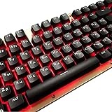 Amsixo Mechanische Tastatur mit 104 Tasten, ABS-Hintergrundbeleuchtung, russisch-koreanisch, transparent, für mechanische 87/104 Milo Russische Tastenkappen-Set