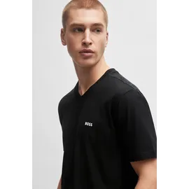Boss Green V 10256064 Kurzarm-T-Shirt Mit V-ausschnitt Black M