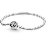 Pandora Armband Timeless "Schlangenarmband" silber, Zirkonia 590038C01 Pandora Moments Strahlenkranz Schlangen-Gliederarmband in Sterling-Silber mit Zirkonia, Gr. 16, 590038C01-20