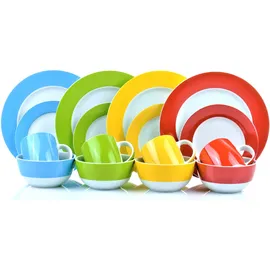 Retsch Colourband Kombiservice 16-tlg. 4 Pers. rot-gelb-grün-blau