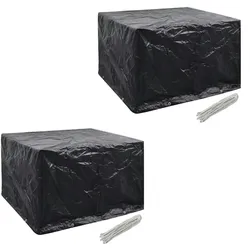 vidaXL Gartenmöbel-Abdeckungen 2 Stk. 4 Personen Poly Rattan 8 Ösen