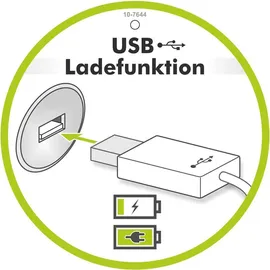 Jockenhöfer Gruppe Boxspringbett »Livia«, inklusive LED-Beleuchtung, 4x USB-Ladeports, 7-Zonen-TTFK-Matratze grau