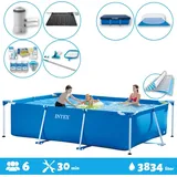 Intex Intex-Schwimmbecken mit rechteckigem Rahmen – 300 x 200 x 75 cm – Blau – im Lieferumfang enthalten Accessoire CB97